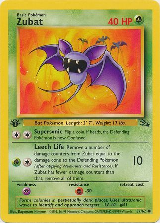 Zubat - 57/62 (FO) Common - Near Mint 1st Edition