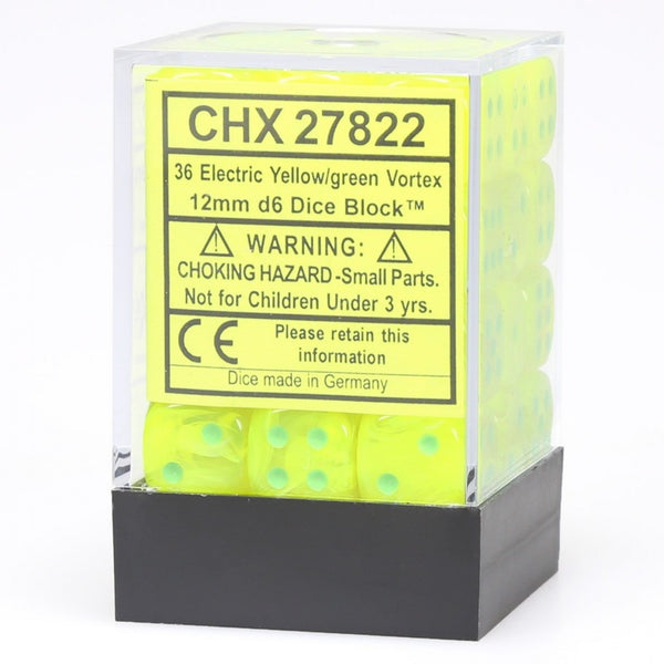 CHX27822: Vortex - 12mm Electric Yellow w/green (36)