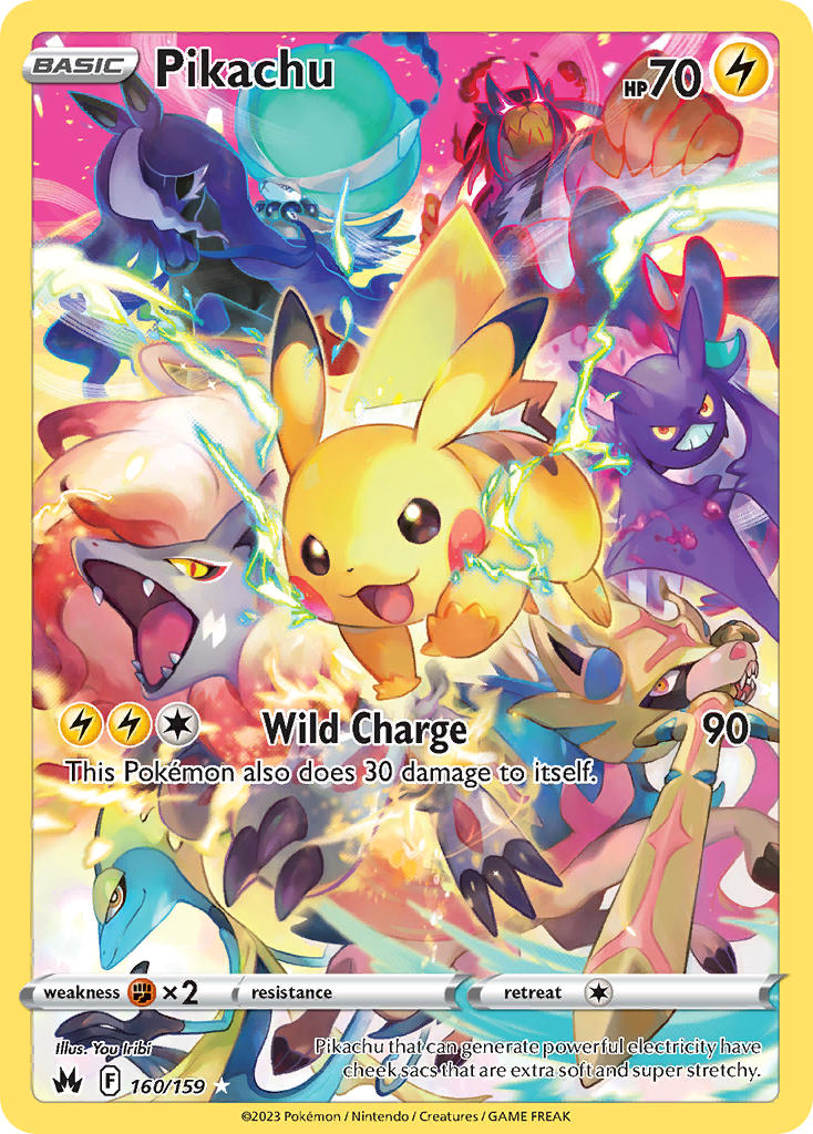 Pokemon Crown Zenith Secret Rare Holo Pikachu #160 Pokemon Crown Zenith Secret Rare Holo Pikachu #160