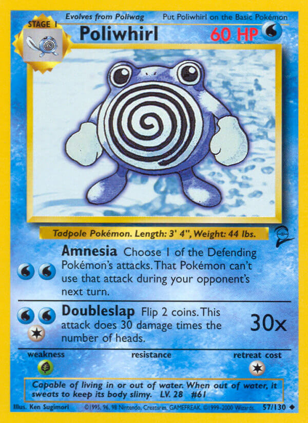 Poliwhirl - 057/130 (BS2) Uncommon - Near Mint