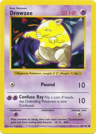 Drowzee - 049/102 (BSS) Common - Near Mint Unlimited