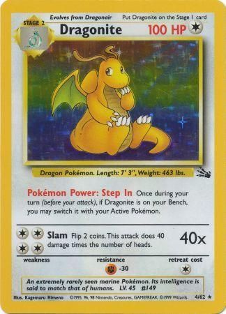 Dragonite  - 04/62 (FO) Holo Rare - Near Mint Unlimited Holofoil