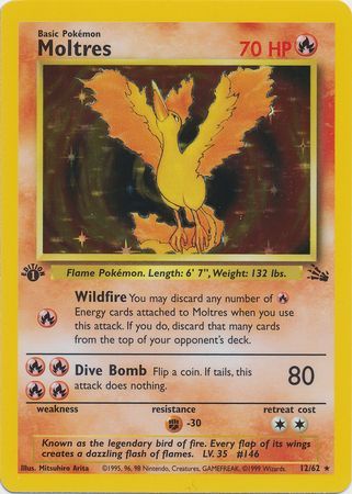 Moltres - 12/62 (FO) Holo Rare - Near Mint 1st Edition Holofoil