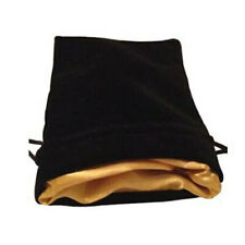 MDG: Dice Bag 4x6 - Black Velvet w/ Gold Satin