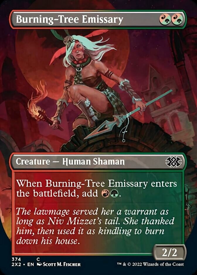 Burning-Tree Emissary [#374 Alternate-Art Borderless] (2X2-C)