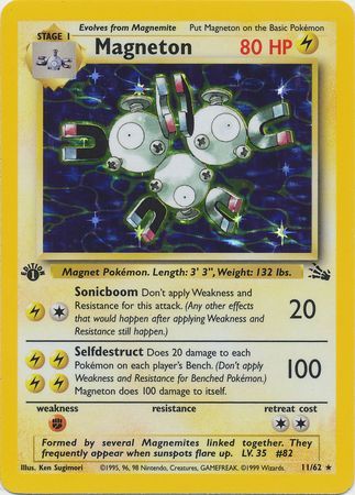 Magneton - 11/62 (FO) Holo Rare - Near Mint 1st Edition Holofoil