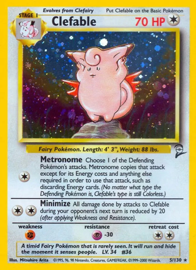 Clefable - 005/130 (BS2) Holo Rare - Near Mint Holofoil