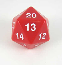 Opaque 55mm D20 Red/White Countdown Die