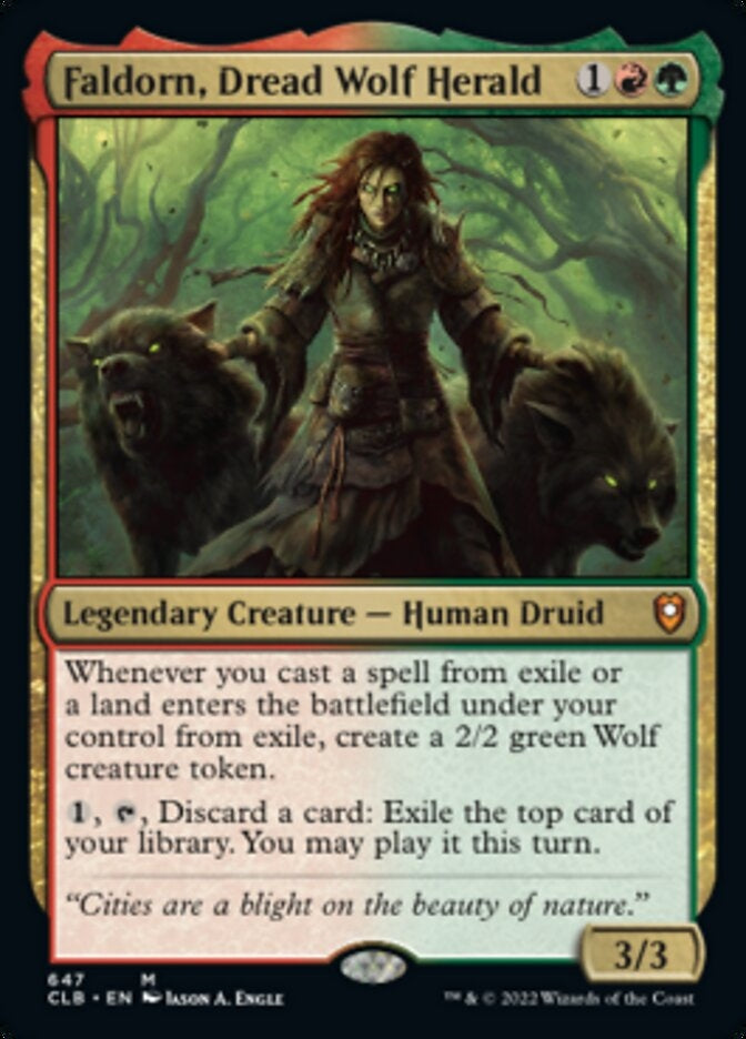 Faldorn, Dread Wolf Herald [#647 Commander Decks] (CLB-M-FOIL)