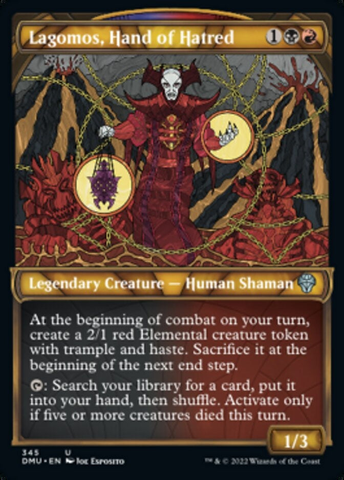 Lagomos, Hand of Hatred [#345 Textured FOIL] (DMU-U)