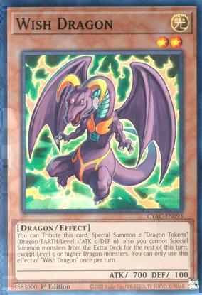 Wish Dragon (CYAC-EN093) Super Rare - Near Mint 1st Edition