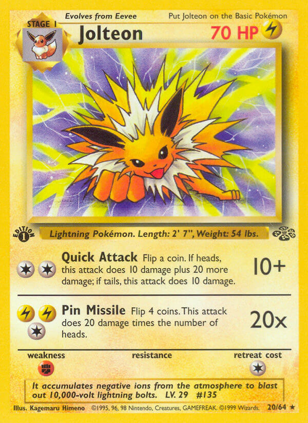 Jolteon  - 04/64 (JU) Holo Rare - Moderately Played Unlimited Holofoil