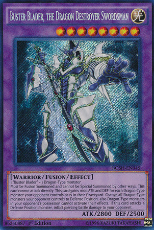 Buster Blader, the Dragon Destroyer Swordsman (BOSH-EN045) Secret Rare - Near Mint 1st Edition