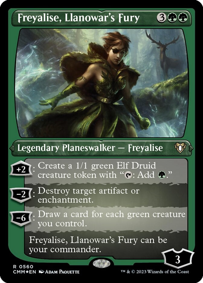 Freyalise, Llanowar's Fury [#0560 Etched Foil] (CMM-R)