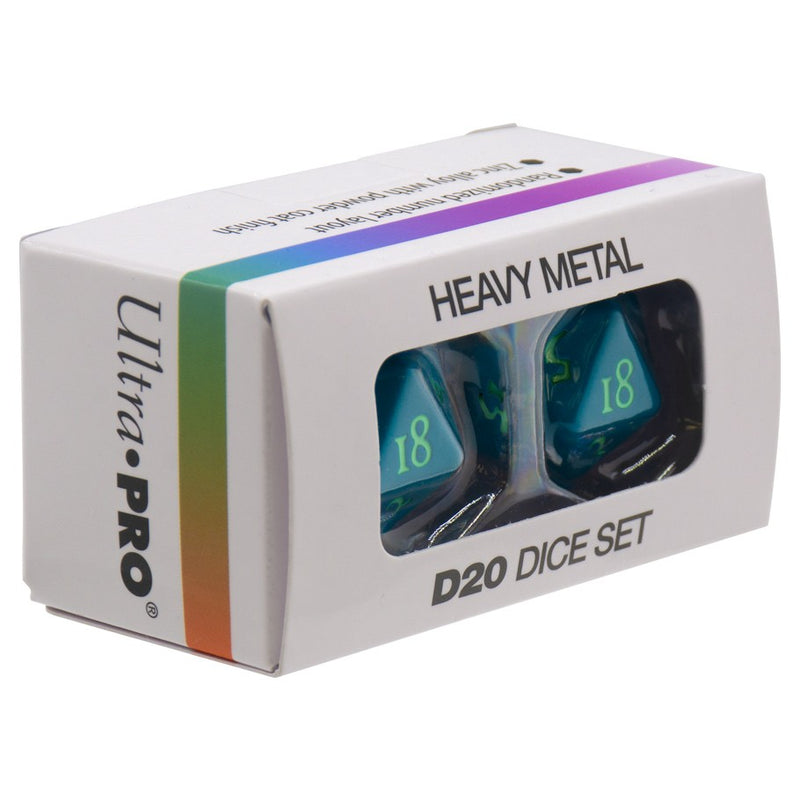 Ultra-PRO: Dice Set - Heavy Metal: Vivid - Teal 2d20