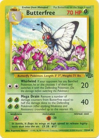 Butterfree - 33/64 (JU) Uncommon - Near Mint Unlimited