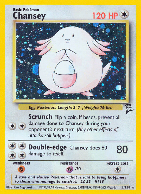 Chansey - 003/130 (BS2) Holo Rare - Near Mint Holofoil