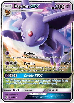 Espeon GX - 061/149 (SM01) Ultra Rare - Near Mint Holofoil