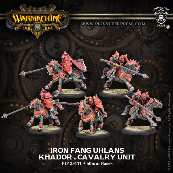 Warmachine: Khador - Iron Fang Uhlans, Cavalry Unit (5 Metal / Resin)