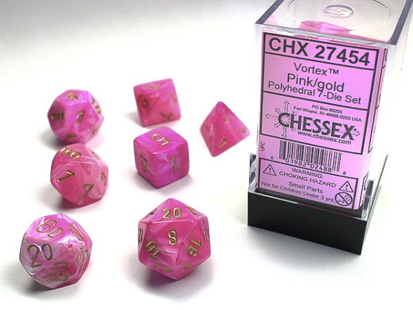 CHX27454: Vortex - Poly Set Pink w/gold (7) (OOP)