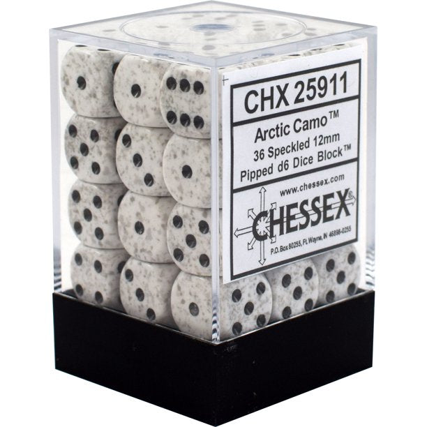CHX25911: Speckled - 12mm D6 Arctic Camo (36)