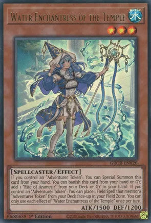 Water Enchantress of the Temple (GRCR-EN026) Ultra Rare - Near Mint 1st Edition