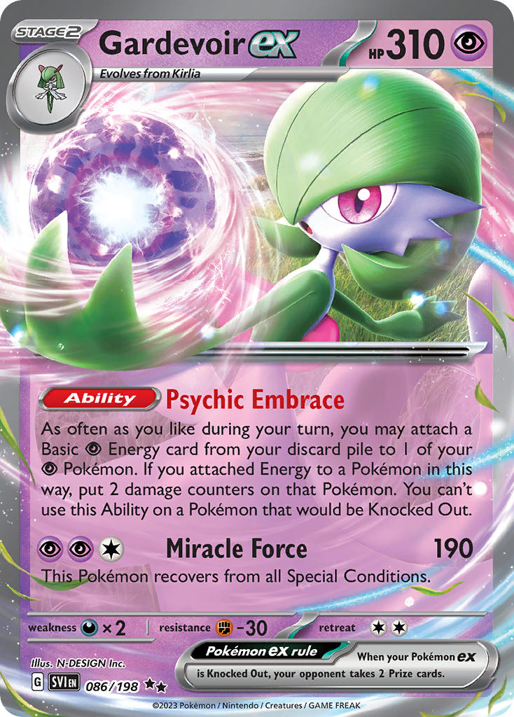 Gardevoir ex - 086/198 (SV1) Double Rare - Near Mint Holofoil Gardevoir ex - 086/198 (SV1) Double Rare - Near Mint Holofoil