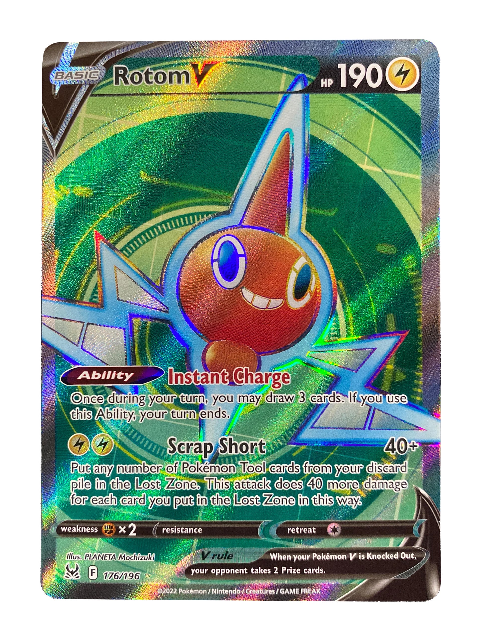 Rotom V (Full Art) - 176/196 (SWSH11) Ultra Rare - Near Mint Holofoil Rotom V (Full Art) - 176/196 (SWSH11) Ultra Rare - Near Mint Holofoil