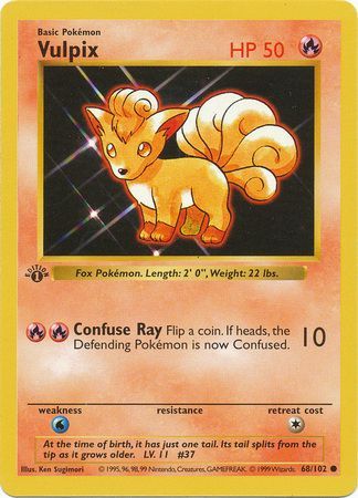 Vulpix - 068/102 (BS) 1st Edition Common - Near Mint