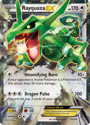 Rayquaza EX - 075/108 (ROS) Ultra Rare - Near Mint Holofoil