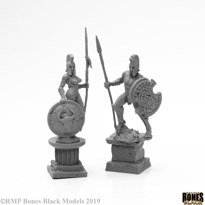 Bones Black 44127: Amazon and Spartan Living Statues (Stone)