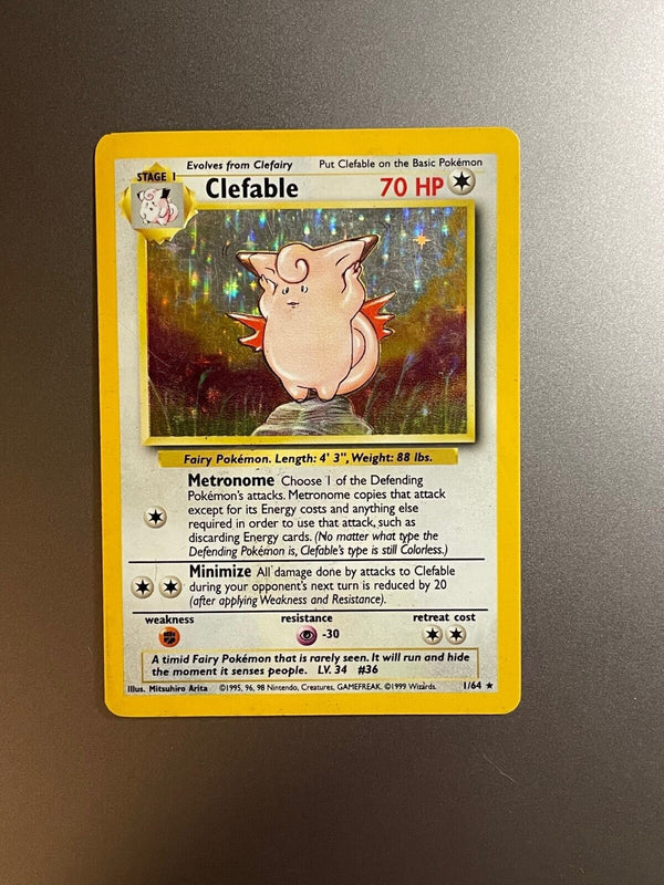 Clefable - 01/64 (JU) Holo Rare - Lightly Played Unlimited Holofoil Misprint