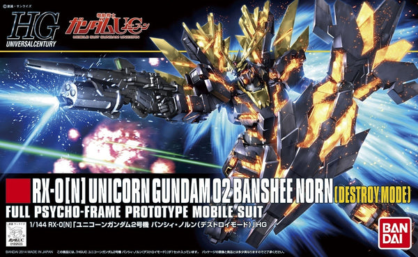 1/144 (HG-UC): Gundam UC - #175 RX-0 [N] Unicorn Gundam 02 Banshee Norn (Destroy Mode) Full Psycho-Frame Prototype Mobile Suit