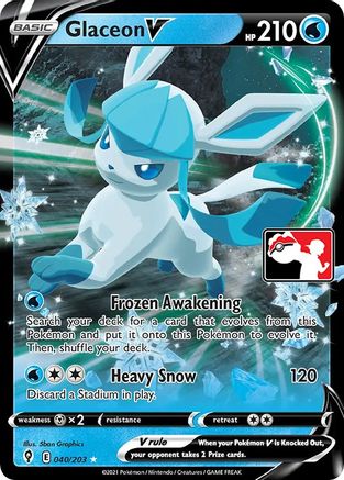 Glaceon V (040/203) Ultra Rare Prize Pack Series - Light Play Holofoil