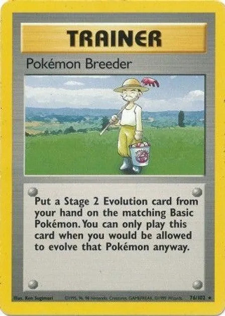 Pokemon Breeder - 076/102 (BS) Rare - Near Mint