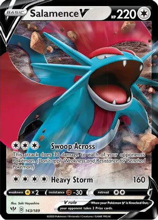 Salamence V - 143/189 (SWSH03) Ultra Rare - Near Mint Holofoil