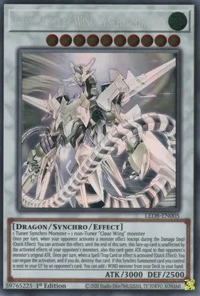 Crystal Clear Wing Synchro Dragon (LED8-EN005) Ghost Rare 1st Edition