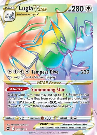 Lugia VSTAR (Secret) - 202/195 (SWSH12) Secret Rare - Near Mint Holofoil