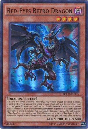 Red-Eyes Retro Dragon (BOSH-EN095) Super Rare - Near Mint Unlimited