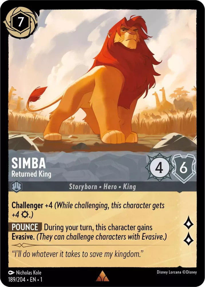 Simba - Returned King (The First Chapter 189/204) Rare - Near Mint