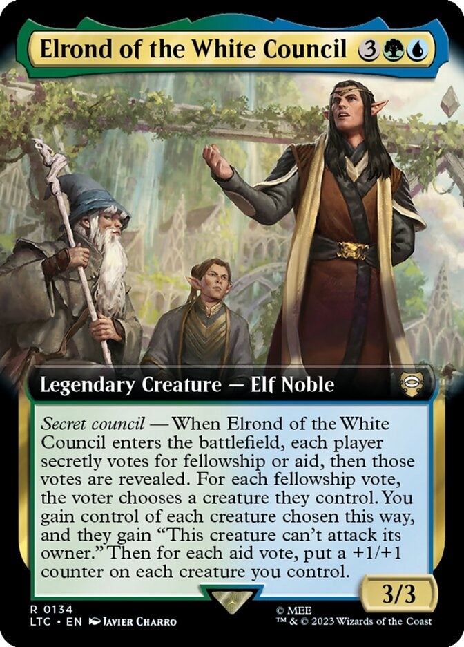 Elrond of the White Council [#0134 Extended Art] (LTC-R)