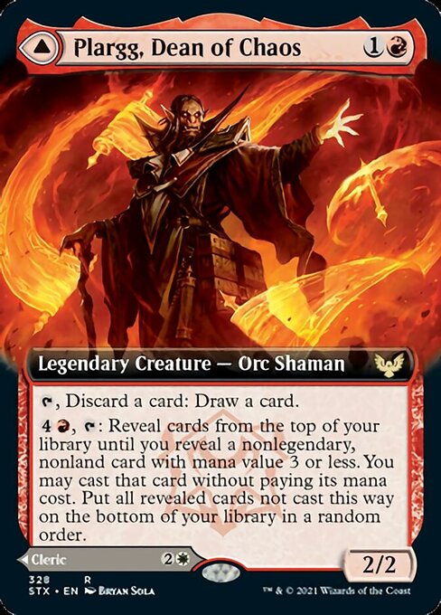 Plargg, Dean of Chaos // Augusta, Dean of Order [#328 Extended Art] (STX-R)