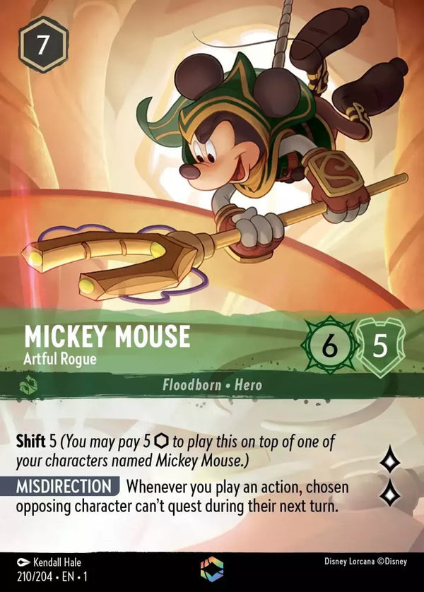 Mickey Mouse - Artful Rogue (Alternate Art) (The First Chapter 210/204) Enchanted - Near Mint Holofoil