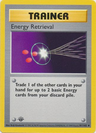 Energy Retrieval - 081/102 (BS) 1st Edition Uncommon - Near Mint