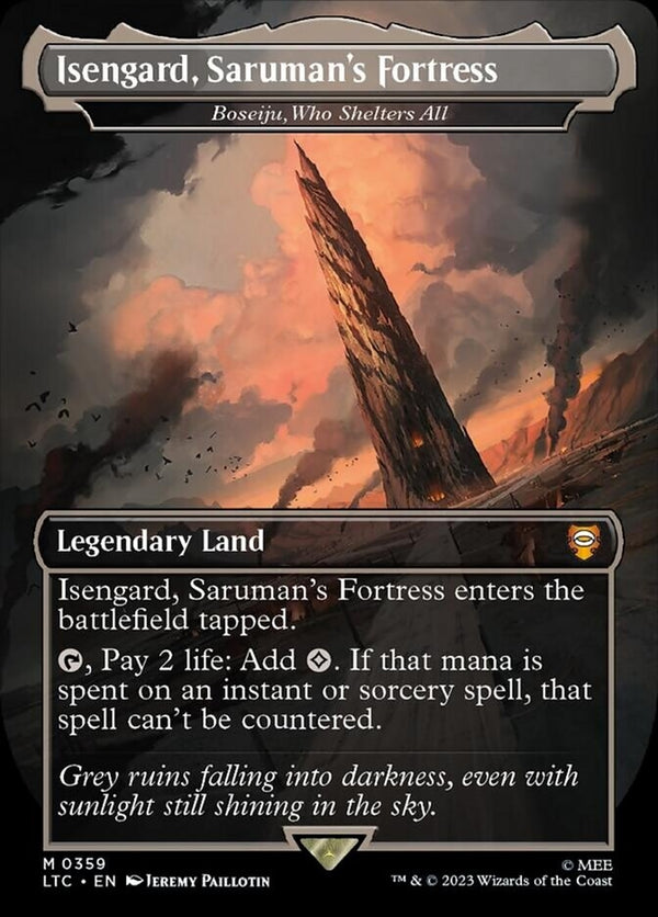 Isengard, Saruman's Fortress - Boseiju, Who Shelters All [#0359 Alternate-Art Borderless] (LTC-M)