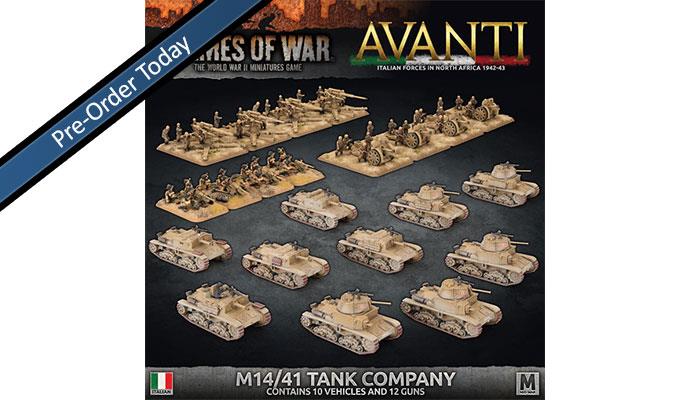 Flames of War: WWII: Italian (ITAB03) - Avanti: M14/41 Tank Company (MID)