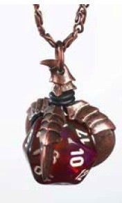 CHX53014: Dice Pendant - Old Copper: d20 -Talon