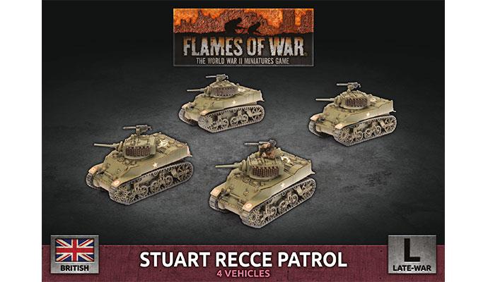 Flames of War: WWII: British (BBX58) - Stuart Recce Armoured Troop (Plastic) (Late) (03/28/20)