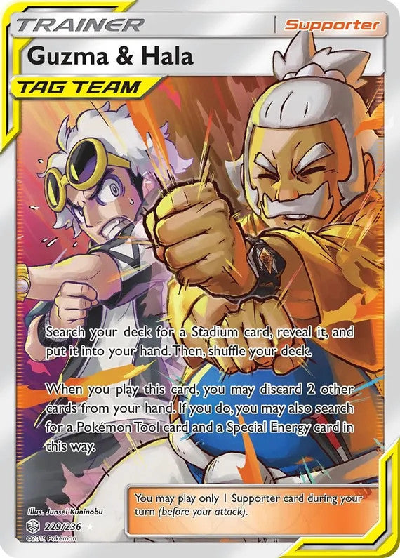 Guzma & Hala (Full Art) - 229/236 (CEC) Ultra Rare - Near Mint Holofoil