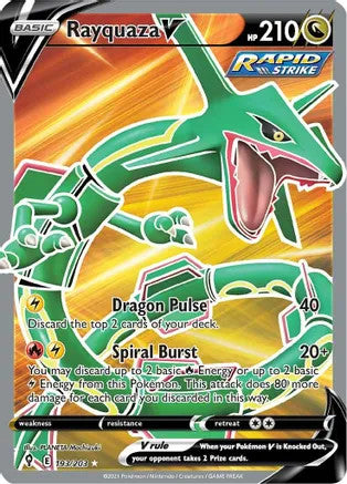 Rayquaza V (Full Art) - 193/203 (SWSH07) Ultra Rare - Near Mint Holofoil